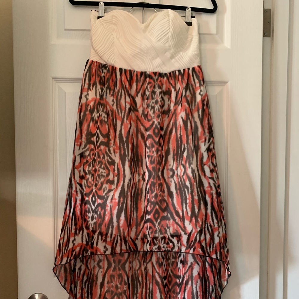 No boundaries strapless high low dress